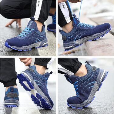 Чоловічі та жіночі робочі черевики Furuian з металевим носком. Легкі, спортивні, дихаючі, захисні черевики-кросівки (37 EU, блакитні)