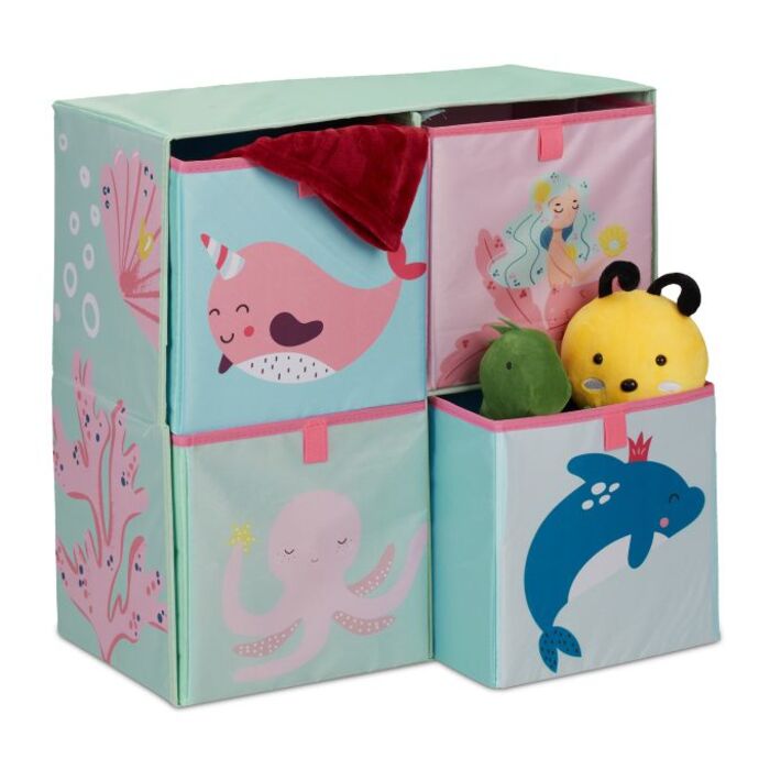 Relaxdays Children's Shelf with Boxes