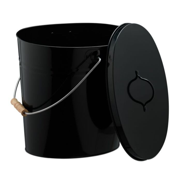 Relaxdays Ash Bucket with Lid, 12 Liters