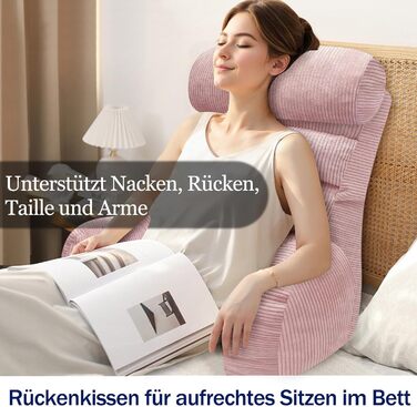 Підлогове крісло-мішок для читання з підлокітником, 65x30 см (Рожевий)