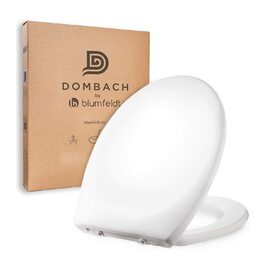 Сидіння для унітазу DOMBACH Premium з мікроліфтом (м'яке закривання), овальна форма D-подібна, біле