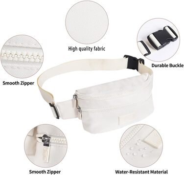 Поясна сумка на пояс для жінок та чоловіків, спортивна, водонепроникна, велика, для телефону, на бігу, бежева