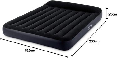 Надувний матрац Intex Dura Beam Pillow Rest King 182x203x25 см, чорний. Без насоса