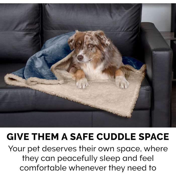 Кішечка Furhaven: зручне ліжко для кота з флісу, складане, миється - Small (Cozy Denim, X-Large)