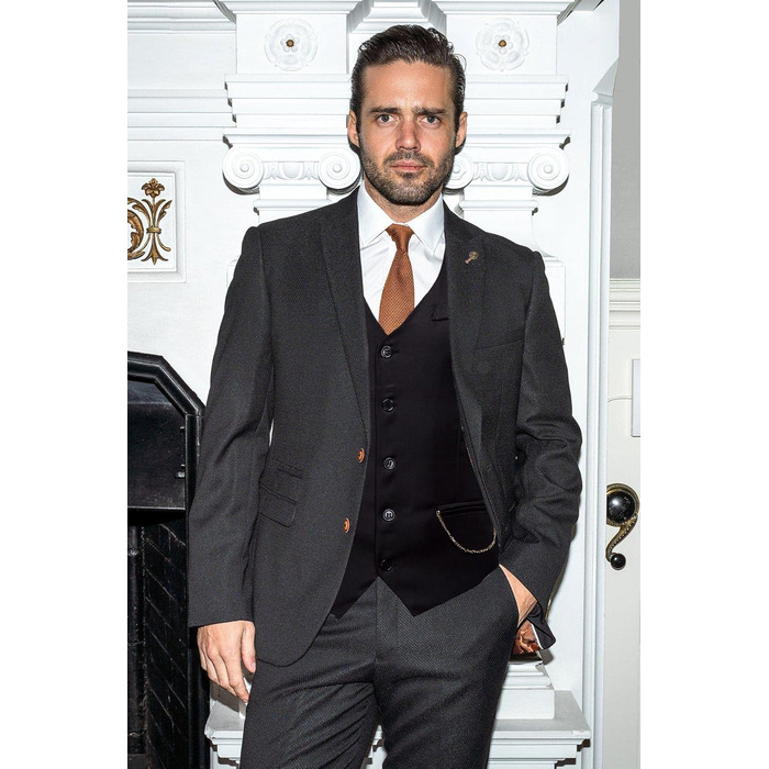 Чоловіча жилетка RONGKIM Showu з паєтками, Slim Fit, для вечірки/весілля, елегантний костюмний стиль, чорна