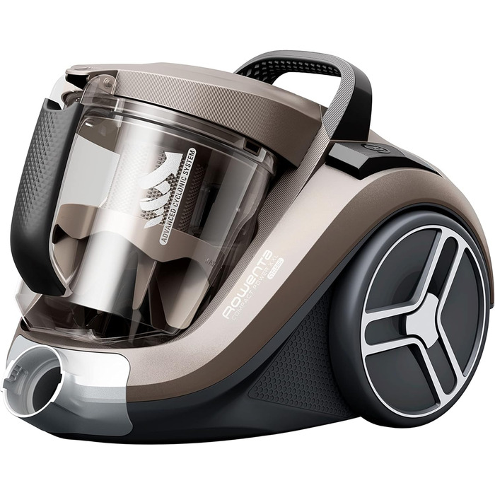 Пилосос Rowenta Compact Power XXL Animal без мішка, 900 Вт, 3-рівнева фільтрація, великий об’єм, радіус 8,8 м, насадки для шерсті тварин, паркету та щілин, бронзовий
