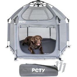 Клітка-вольєр для собак Pety - 150 x 100 см, портативна, з сумкою та кілочками - для відпочинку на природі та вдома, аксесуари для подорожей з собакою - антрацит