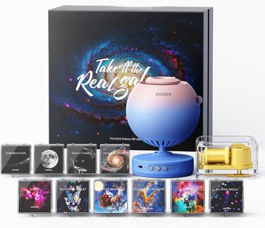 POCOCO Starry Sky Projector, Galaxy Star Projector, Home Planetarium for Kids and Adults; for Bedrooms, Interiors; as Decoration, Sleep Aid, and Relaxation - with 2 Discs (Healing Vibes Gift Box Pink Blue)