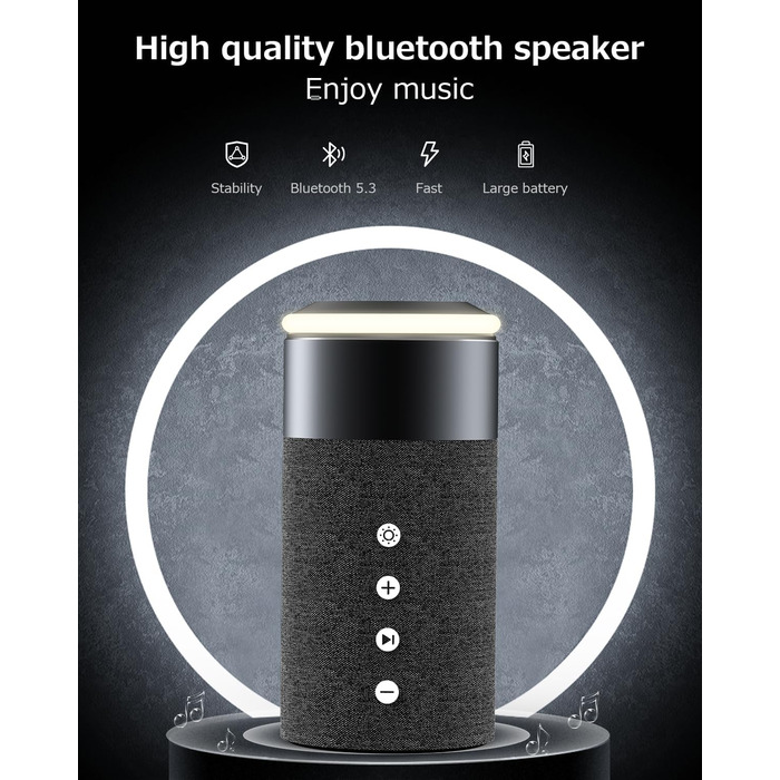 Bluetooth колонка COLSUR з магнітним бездротовим зарядним пристроєм та нічником, сумісна з iPhone 17/16/15/14/13/12, AirPods Pro/4/3/2 - Рожевий (Multicolor)