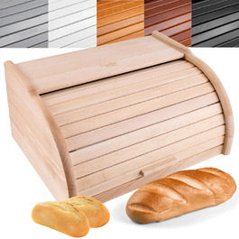 Дерев'яний хлібний ящик Creative Home | 38 x 28,5 x 17,5 см | Для хліба, булок, випічки | З відкидним кришкою | Натуральний хлібний контейнер для кухні