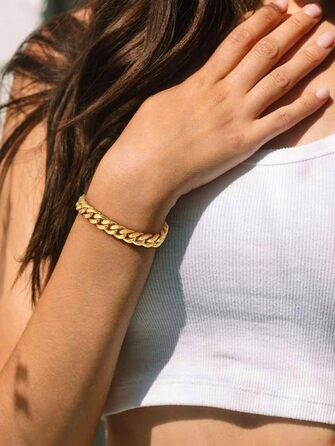 Чоловіча ланцюжок-браслет Bestyle з нержавіючої сталі, 5/7/9/12.5 мм, 19/21/23 см, стилі Miami, з подарунковою коробкою