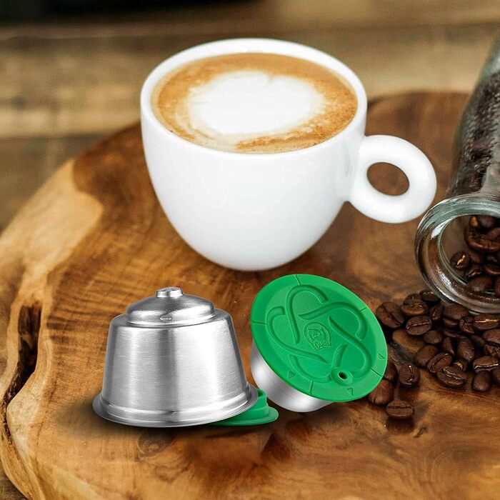 Багаторазова капсула для кави Dolce Gusto, нержавіюча сталь, силіконова кришка, для ресторанів, офісу, дому