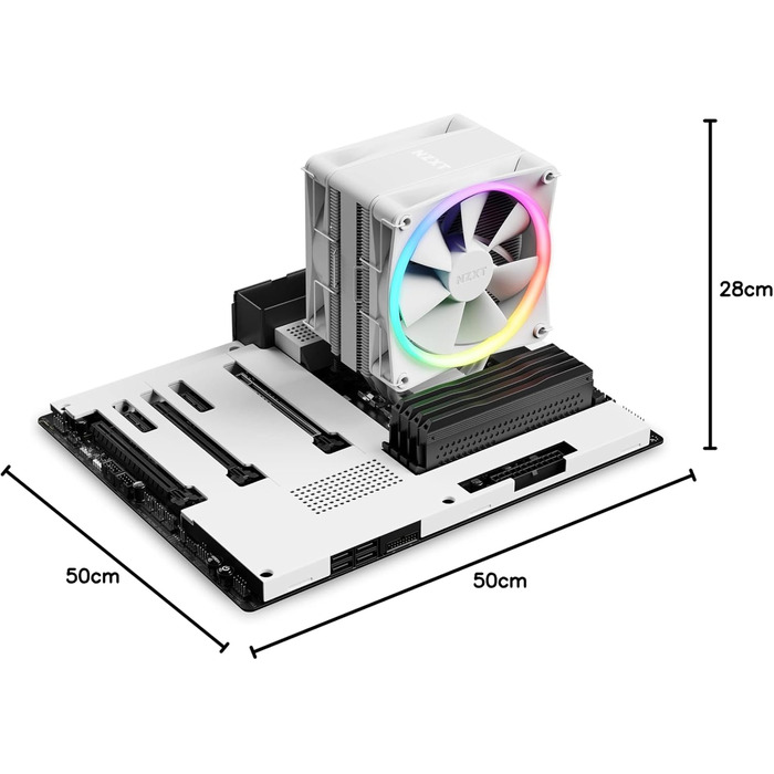 Охолоджувач повітряної циркуляції NZXT T120 RGB - білий, 120 мм, для Intel/AMD, 4 теплові трубки