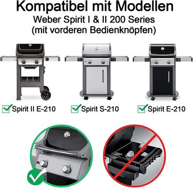 Решітка-гриль для Weber Spirit I/II 200/210/E210/E220/S210/S220 (лицьові кнопки керування), Запчастина Weber 7637, чавунна решітка-гриль