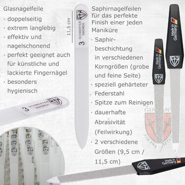 Набір манікюру та педикюру Drei Schwertter 'Cinisello' 16 предметів | Коричневий кейс з якісної шкірозамінник для догляду за руками та ногами. Вміст: ножиці для нігтів, кусачки, пінцет та багато іншого