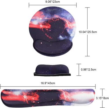 Підставка для зап'ястя під клавіатуру ELZO з Memory Foam, ергономічна, для ПК та ноутбука, запобігає тунельному синдрому