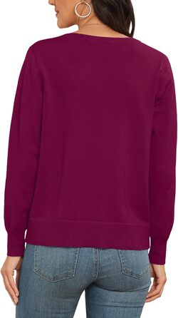 Жакет PrinStory Daen з тонкої в'язки, кардиган з круглою горловиною, пуловер на ґудзиках, класичний в'язаний одяг, комплект (M, бордовий)