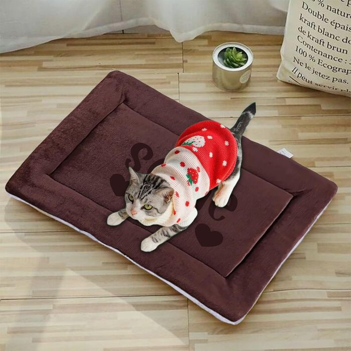 Персоналізована килимок для собак, індивідуальне собаче ліжко для вольєру, миється, килимок для сну домашніх тварин, подарунок для любителів собак і котів (69x52 см, кава)