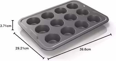 Ninja Foodi ZEROSTICK 12-Cup Muffin Tin, Non-Stick Coated, Durable, Robust, Aluminum-Plated Steel, Gray, B30212EUUK