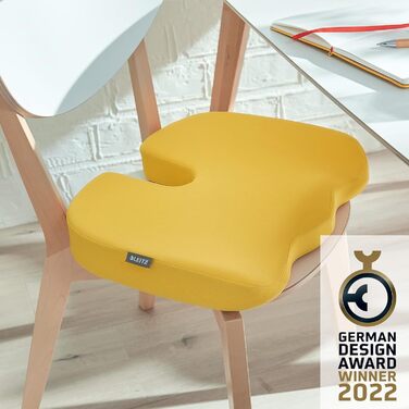 Ортопедична подушка для сидіння Leitz Ergo Cosy, сіра, 52840089 - для офісного крісла, зменшує біль у спині та шиї