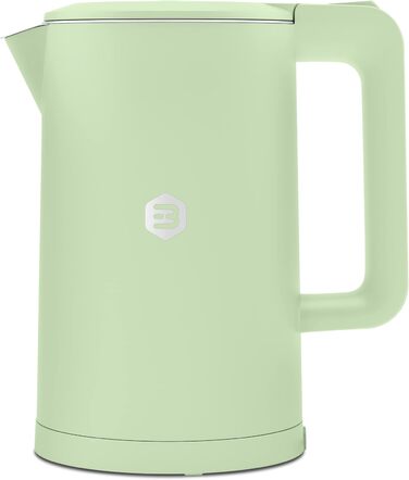 Balter Stainless Steel Kettle WK-4, 1.7 Liter, Electric Kettle, Double-Walled Design, BPA Free, LED, Compact Tea Kettle, Quiet (Black) (Mint)