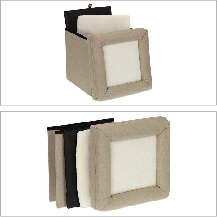 Кігтечка для котів Relaxdays, будиночок для котів, 2 поверхи, складана, 44x40x40 см, коричневий/білий