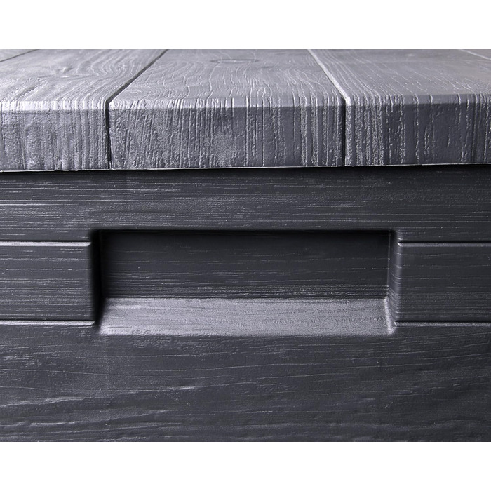 Скриня для зберігання Ondis24 Madera Mini 90 л, дерев'яний дизайн, з замком, для подушок, антрацит