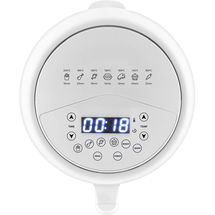 Фритюрниця Ufesa Twist з гарячим повітрям, 2л, 6 програм, 1200W, таймер, 80-200°C, без BPA, антипригарне покриття, Cool-Touch, білий, ексклюзив Amazon