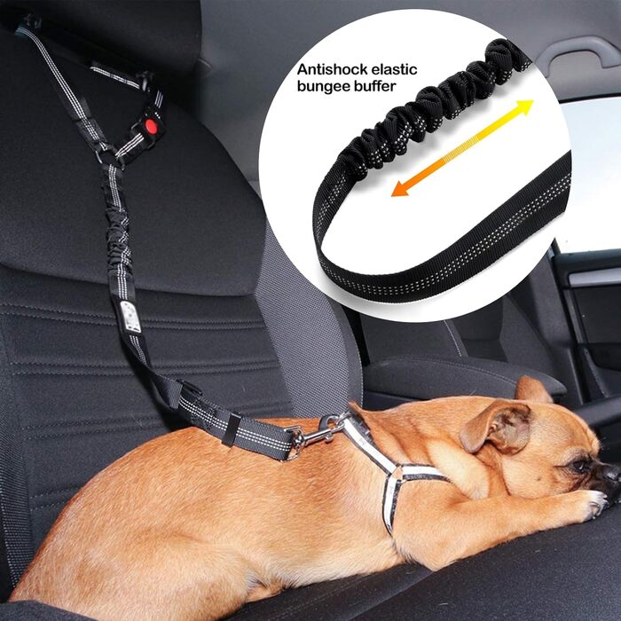 Авторемені для собак у машину, 2 шт. - безпечний пасок для тварин, кріплення на підголівник