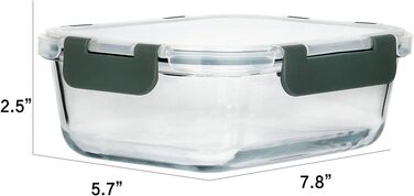 Набір контейнерів для зберігання продуктів MCIRCO 8 шт. 860 мл, скляні, з кришкою, для холодильника, морозильника, посудомийної машини, сірий