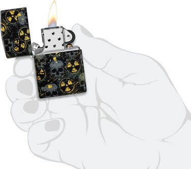 Бензинова запальничка Zippo Nuclear Skulls 540, кольорова, вітростійка, багаторазова, подарункова коробка, оригінал США