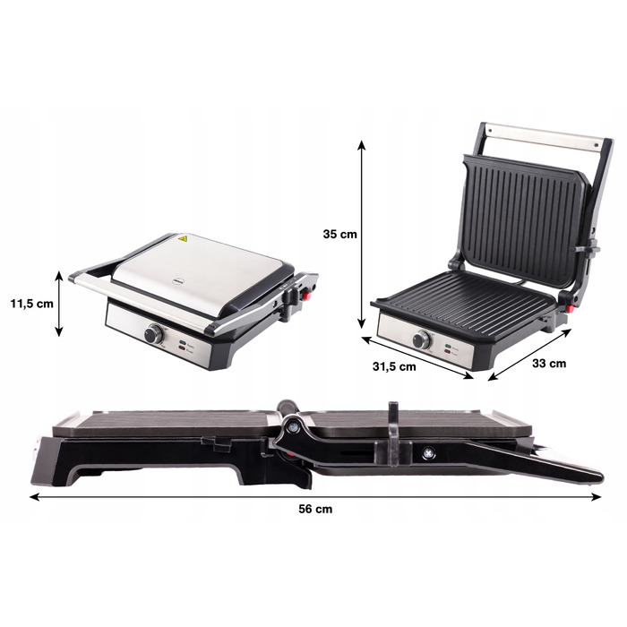 Електричний гриль-тостер розкладний Eldom GK200, 2000 Вт