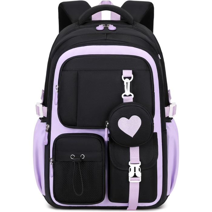 Шкільний рюкзак для дівчаток Tanou, чорний, з дихаючої тканини Oxford, для 3-5 класів