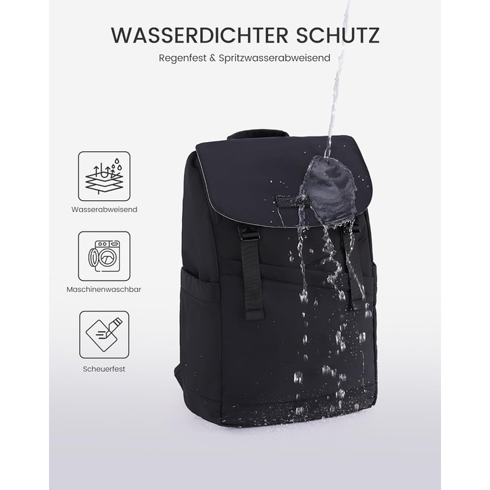 LOVEVOOK Рюкзак для ноутбука 15.6 дюймів, жіночий/чоловічий, для підлітків, універсальний, водонепроникний, для школи, університету, подорожей, роботи, зелений, бежевий, чорний, білий