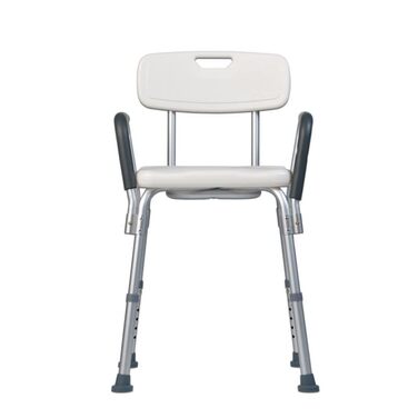 Teqler T-135303 Душовий стілець для догляду, висота регулюється 38-45 см, табурет для ванної для людей з обмеженою мобільністю