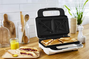 Tefal SW7011 Snack XL Sandwich Maker & Waffle Iron | 2 non-stick platesets | Extra deep shape | Plates are dishwasher safe | Includes recipe booklet | 850W | 27.6 x 23.8 x 9.8 cm Single