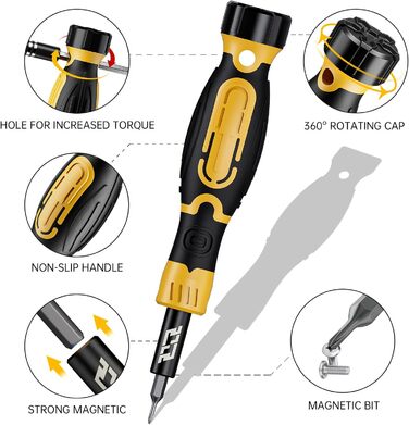 JAKEMY Mini Електродриль E21-B: Набір для дрібної механіки з регулюванням крутного моменту, LED-підсвічуванням та USB-C зарядкою