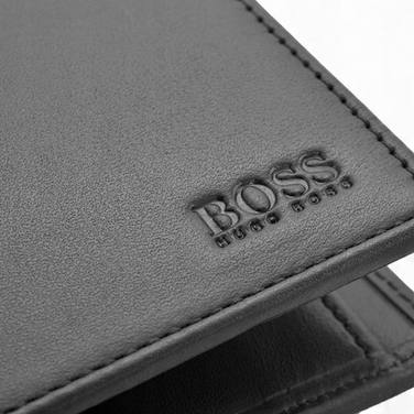 Чоловічий горизонтальний гаманець Hugo Boss Asolo з натуральної шкіри, чорний, 50250331