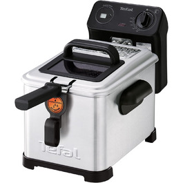 Електрофритюрниця Tefal Filtra Pro FR5160, 4 л, з фільтром, регулювання температури, чорна/нержавіюча сталь, деталі для посудомийної машини