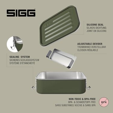 SIGG Gemstone Lunchbox, leak-proof lunchbox for office, school and outdoor use, food container made of high-quality 18/8 stainless steel for on the go