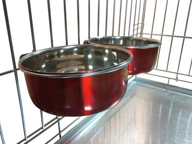 Миски для собак Ellie-Bo для транспортерів, кліток або вольєрів, 1 шт. (червоний, 0.9 л, середній)