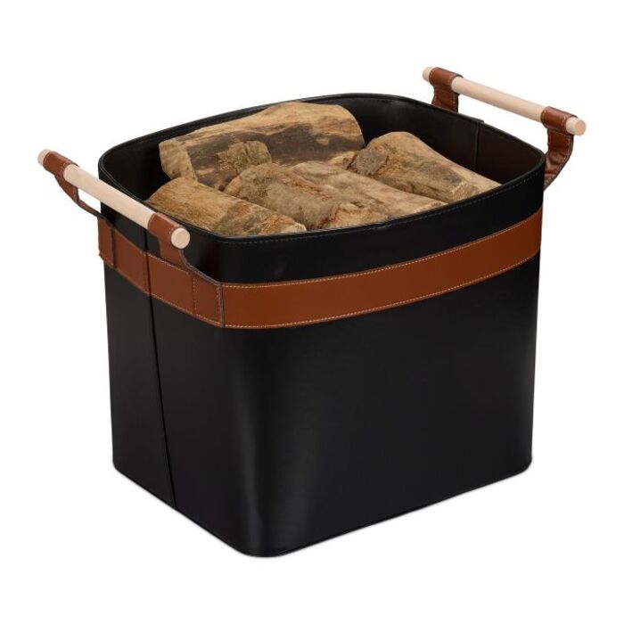 Relaxdays Firewood Basket made of Faux Leather