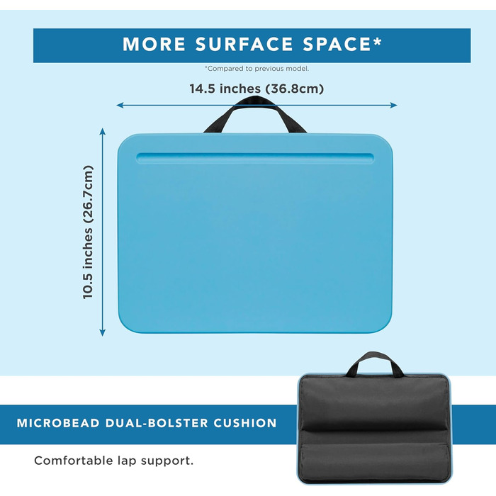 LAPGEAR Підставка для ноутбука на колінах, 15 дюймів, блакитний колір, Style Nr. 43109