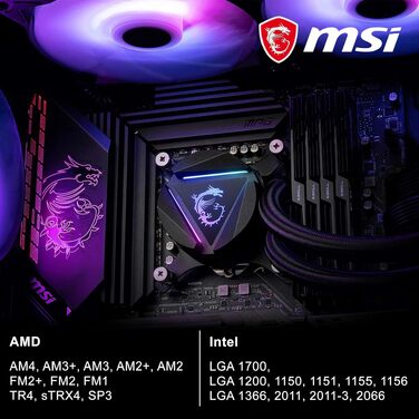 MSI MAG CoreLiquid 360R V2 - Система водяного охолодження CPU з RGB, для AMD та Intel, 360 мм