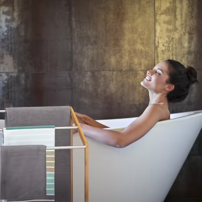 Relaxdays Bamboo Towel Rack 3-Tier