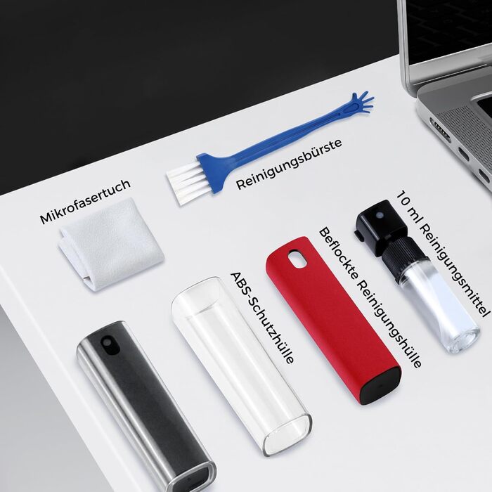 Очищувач екрану для мобільних пристроїв 2шт (сірий + рожевий) з щіткою, 10мл