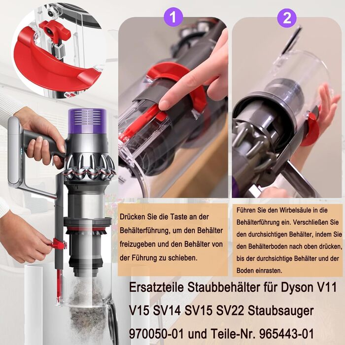 Електрична насадка для миття підлоги Dyson V11, V10, V8, V7, V15 (з резервуаром для води та 6 змінних серветок)