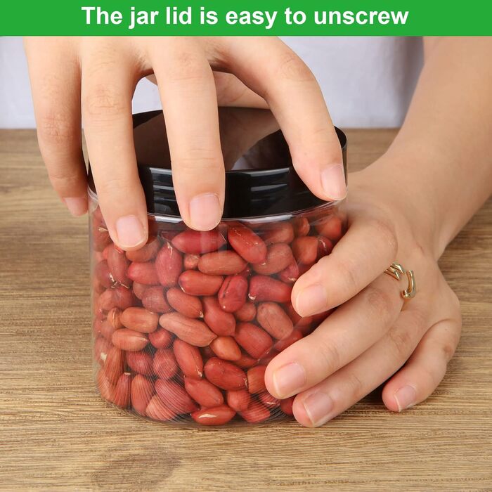 Набір контейнерів для зберігання 16 шт. по 500 мл з кришкою, BPA-Free, прозорі пластикові контейнери для продуктів та солодощів