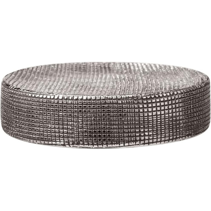 Підставка для мила WENKO Rivara, керамічна мильниця для мила, Ø 10 x 2,5 см, срібна