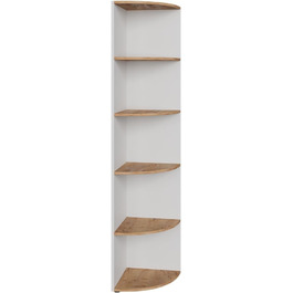 Vicco Corner Shelf Ecki, Bookshelf, White/Goldkraft Oak, 30 x 60 cm (White/Goldkraft Oak, 180x40 cm)